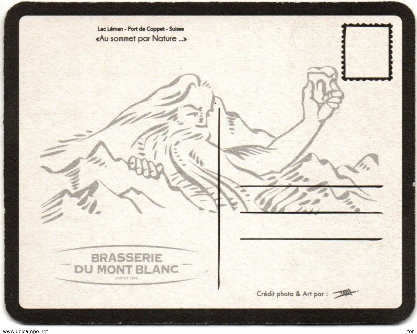 Bistrot - Alimentation : Sous Bock : Bière : " Brasserie Du Mont Blanc " - Voir 2scans Recto-Verso : Sapin En Relief - Beer Mats