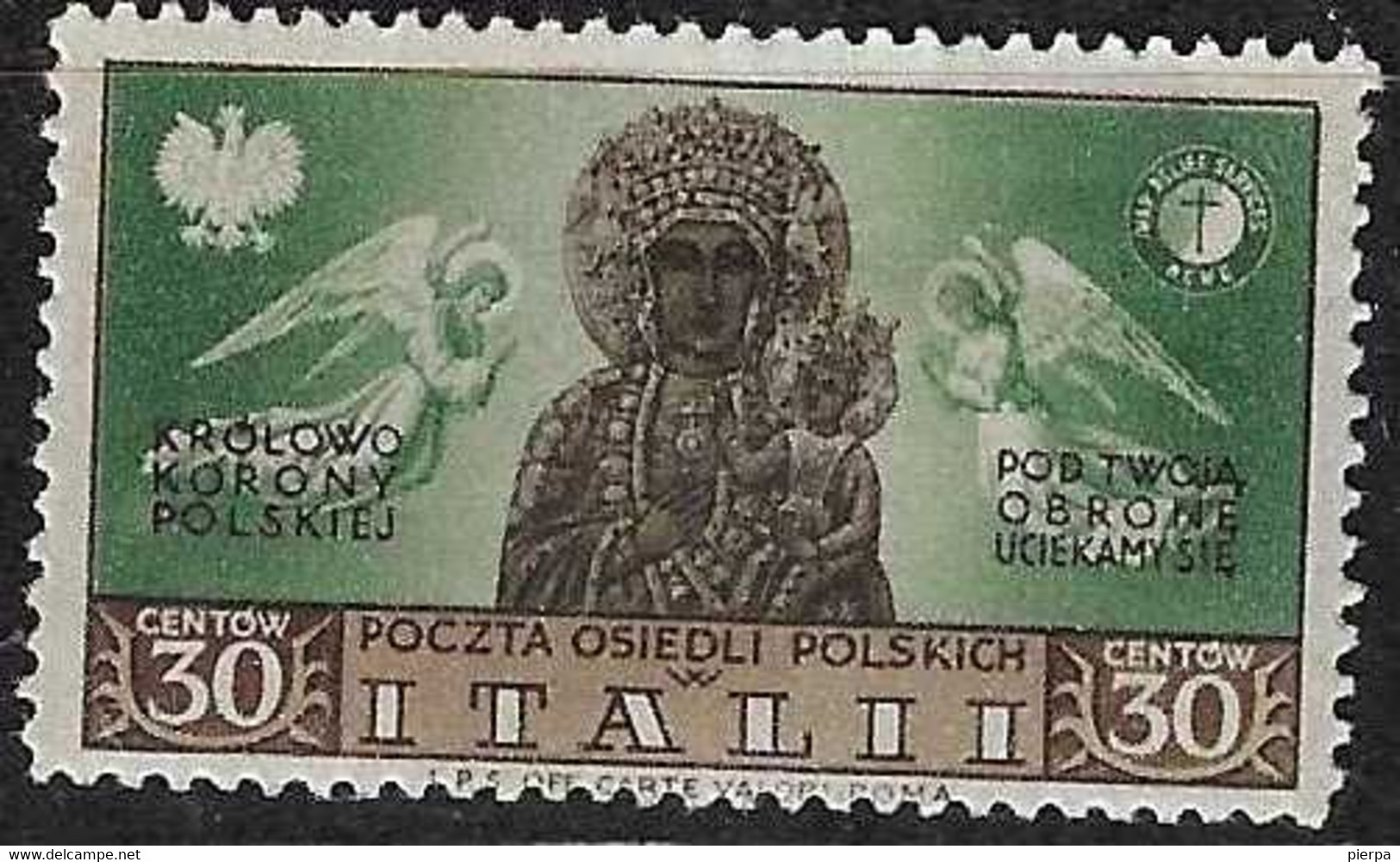 CORPO POLACCO - 1946 -SOCCORSO DI GUERRA - CENT 30 -NUOVO MH* (SASSONE 19 ) - 1946-47 Période Corpo Polacco