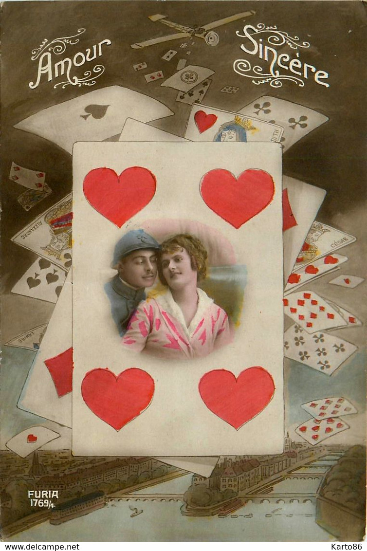 Jeu De Carte , Cartes à Jouer * Carte Photo * Illustrateur * COEUR Rouge * Amour ... Sincère - Cartes à Jouer