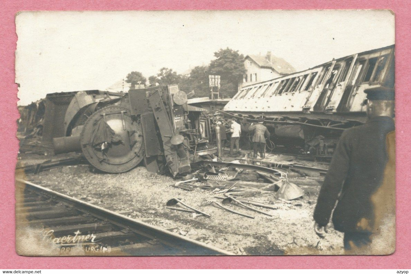 57 - SARREBOURG - Carte Photo - Gare - Déraillement 1923 - Accident De Chemin De Fer - Photo GAERTNER - Voir état - Sarrebourg