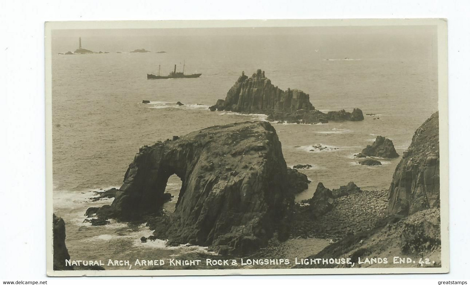 Cornwall Postcard Land's End  Natural Arch Rp Posted 1932  Has A Scuff On Reverse - Land's End