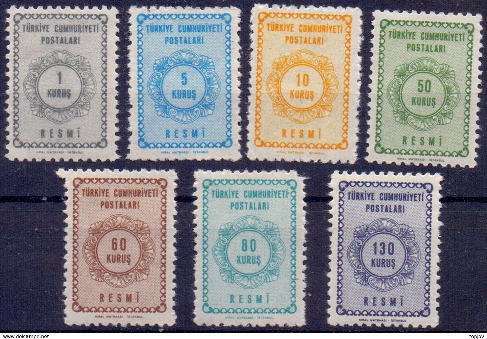 TURKIYE - OFFICE STAMPS  LOT - **MNH - 1963/64 - Timbres-taxe