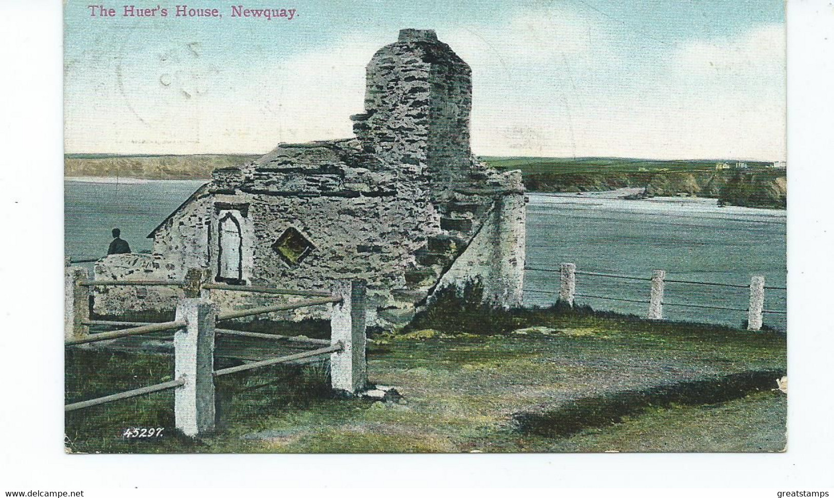 Cornwall Postcard Newquay The Huer's House Posted 1907 - Newquay