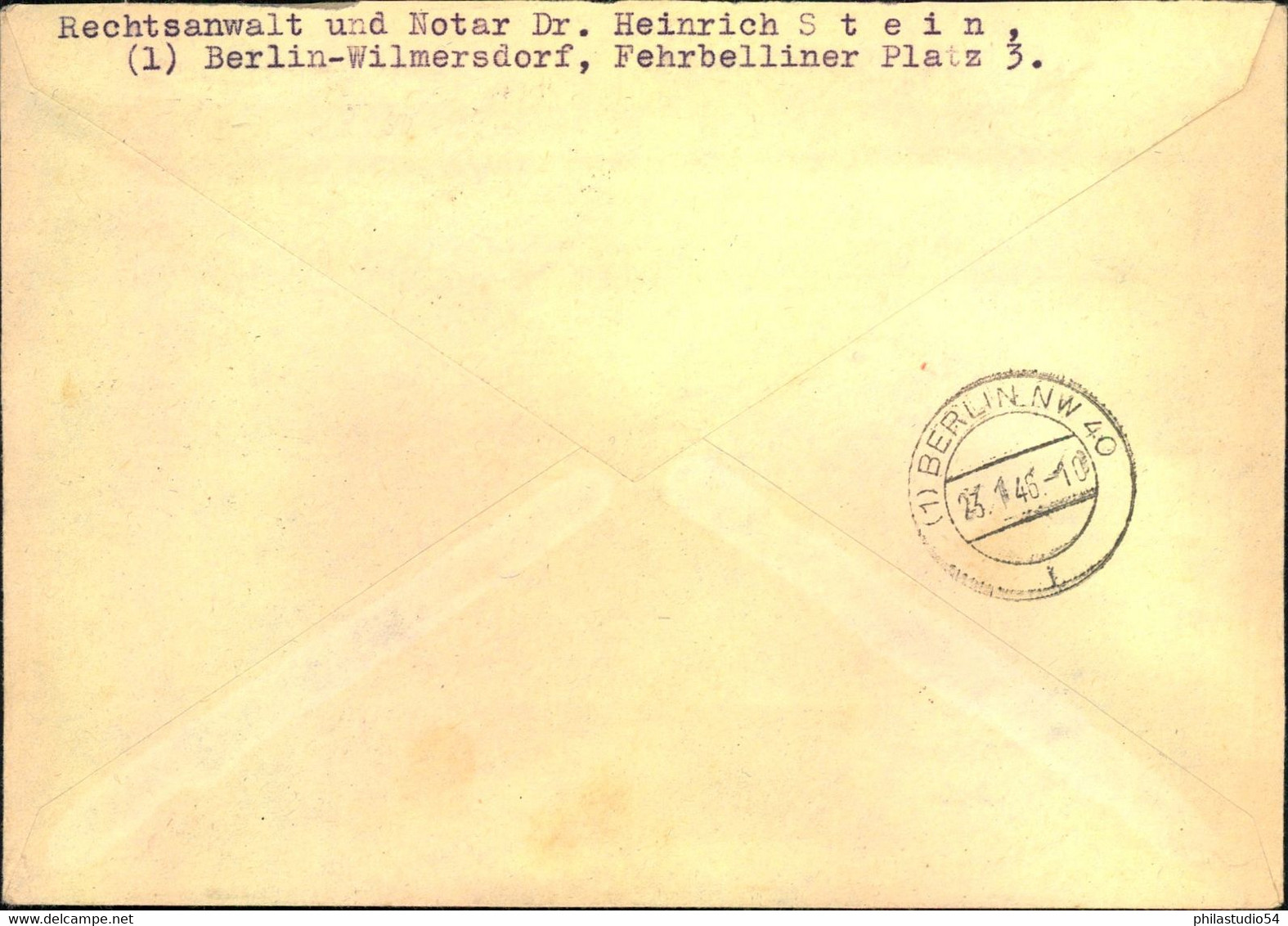 1946, Doppel-Orts-Einschreiben Mit Bärenfrankatur, Ab "BERLIN-STEGLITZ 1, 21.1.46" - Autres & Non Classés