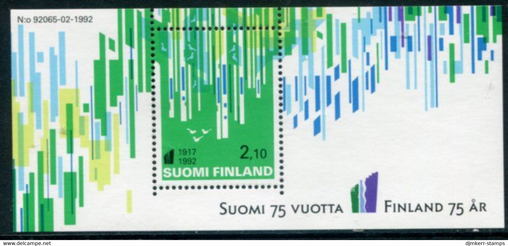 FINLAND 1992 Independence Anniversary Block MNH / **.  Michel Block 9 - Unused Stamps