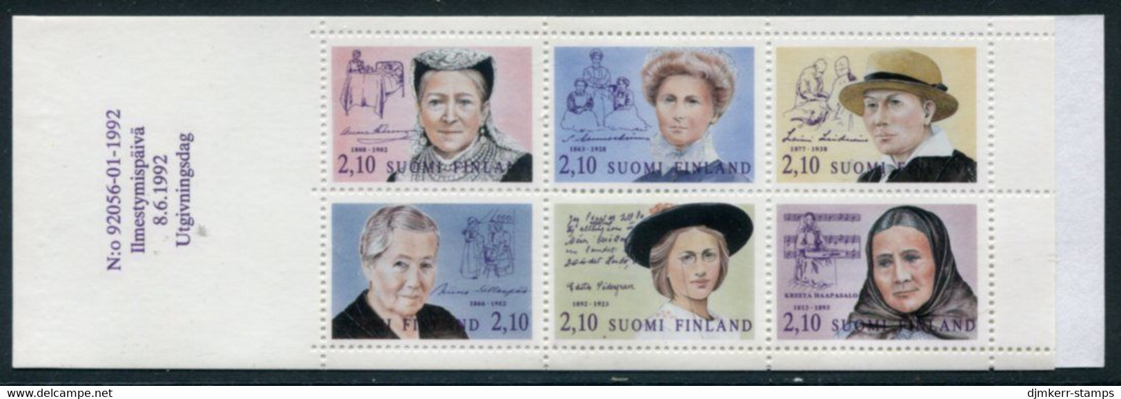 FINLAND 1992 Notable Women Booklet MNH / **.  Michel 1181-86 - Unused Stamps