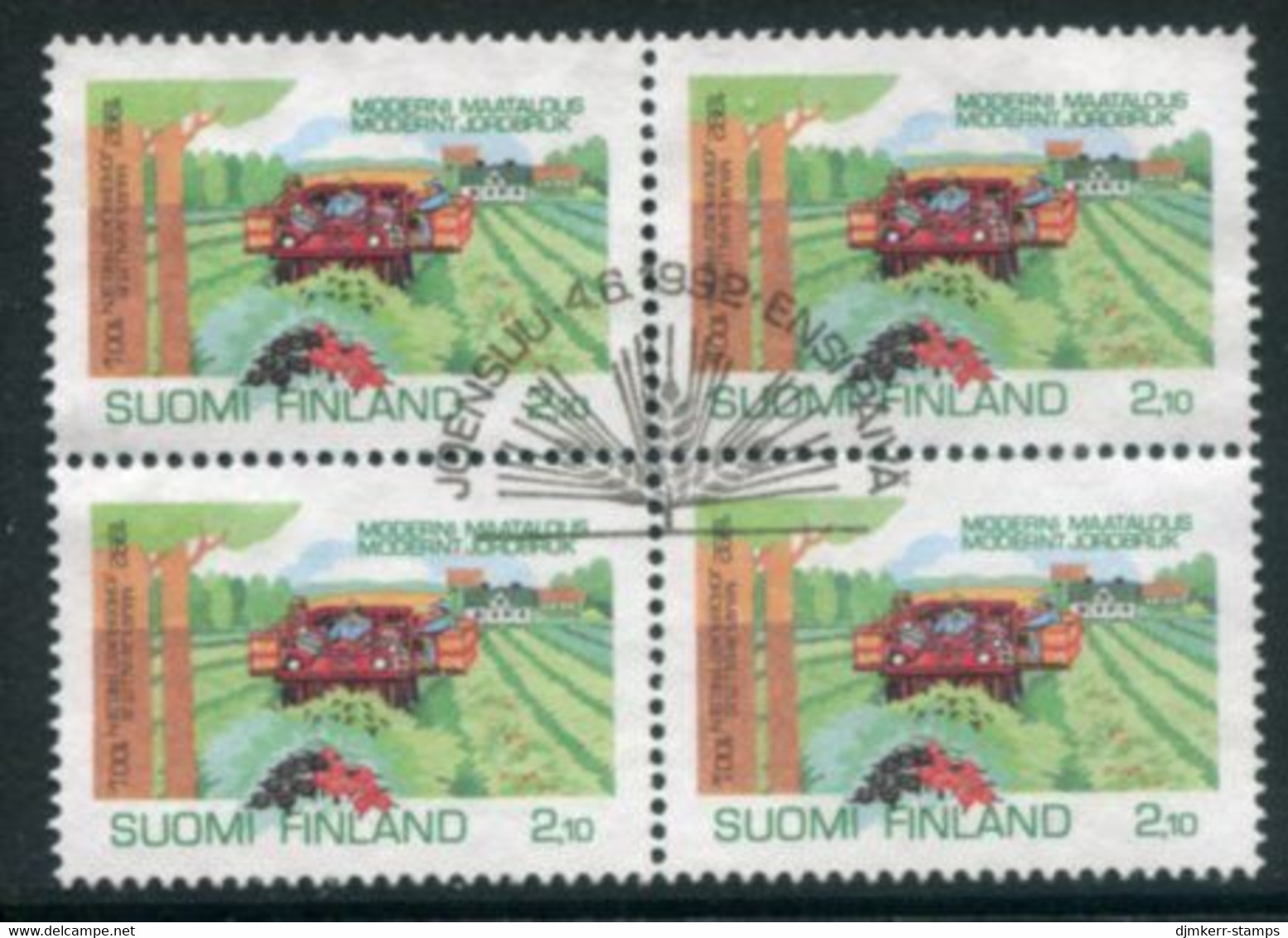 FINLAND 1992 Centenary Of Agriculture Ministry Block Of 4 Used.  Michel 1180 - Oblitérés