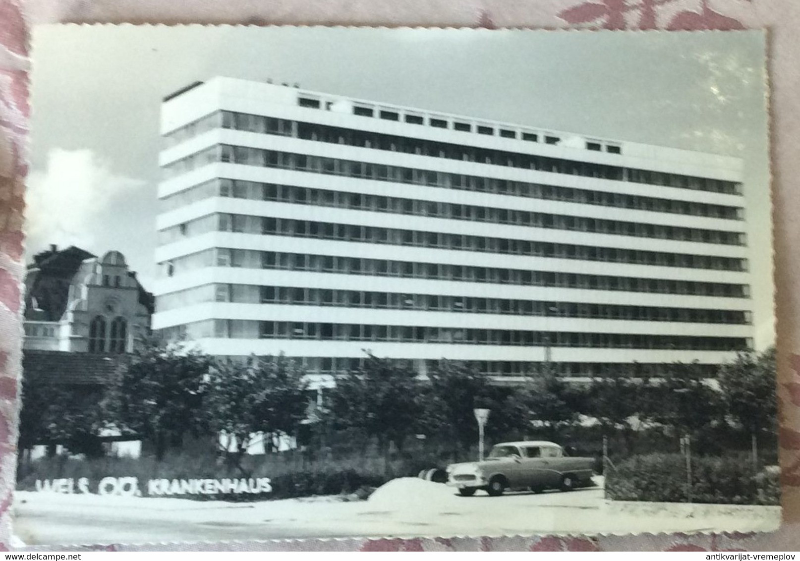 OLD POSTCARD AUSTRIA (Österreich) OBERÖSTERREICH WELS KRANKENHAUS  AUTO CAR  AK 1964 - Wels