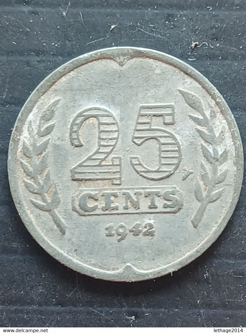 COIN MONETA NEDERLAND OLANDA PAESI BASSI 25 CENT 1942 - 25 Cent