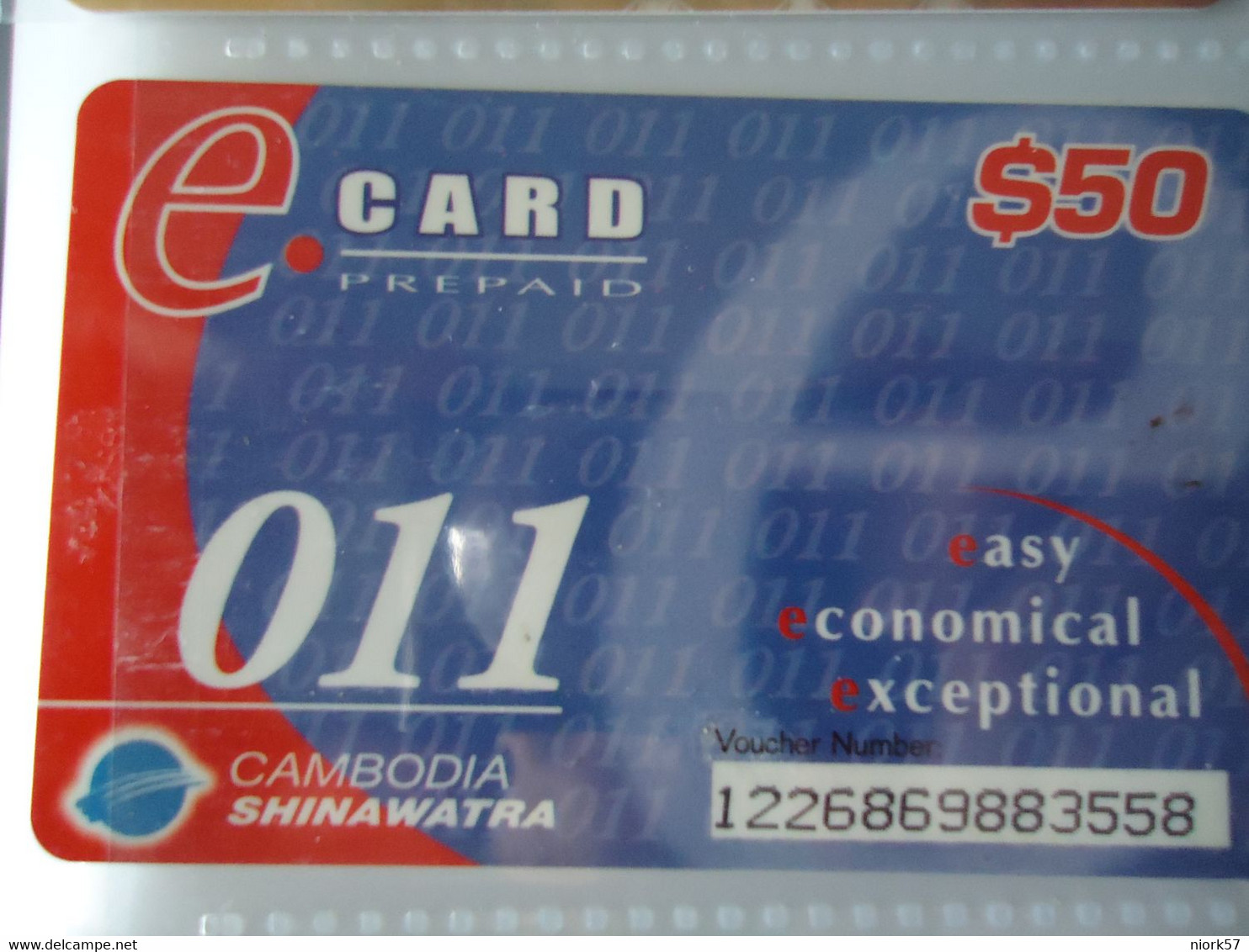 CAMBODIA     USED CARDS  ADVERSTISING  50$ - Cambodja