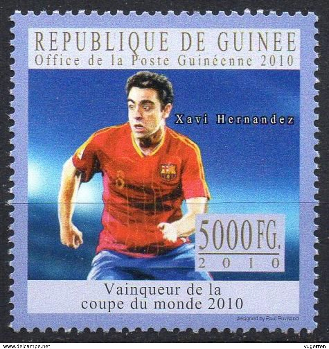 GUINEA 2010 - 1v - MNH - Andres Iniesta Spain Football Player Fußball Fútbol Soccer Calcio Voetbal Futebol Barcelona - 2010 – South Africa