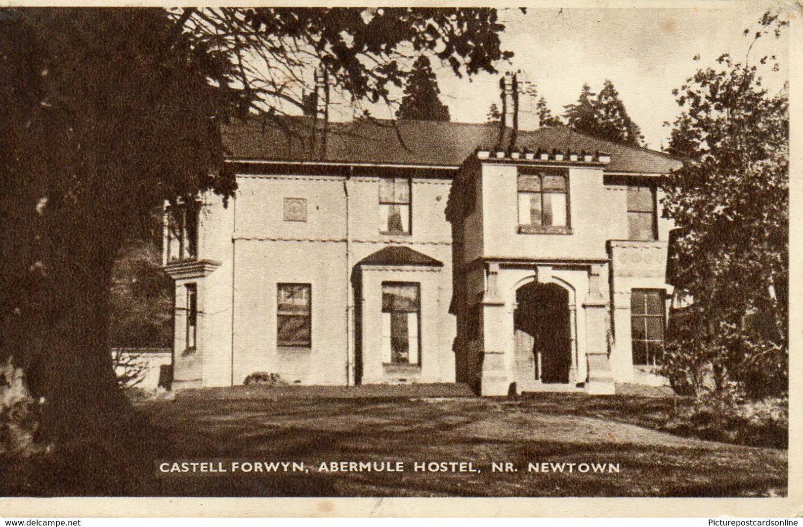 CASTELL FORWYN ABERMULE YOUTH HOSTEL NEAR NEWTOWN OLD B/W POSTCARD WALES YHA - Montgomeryshire