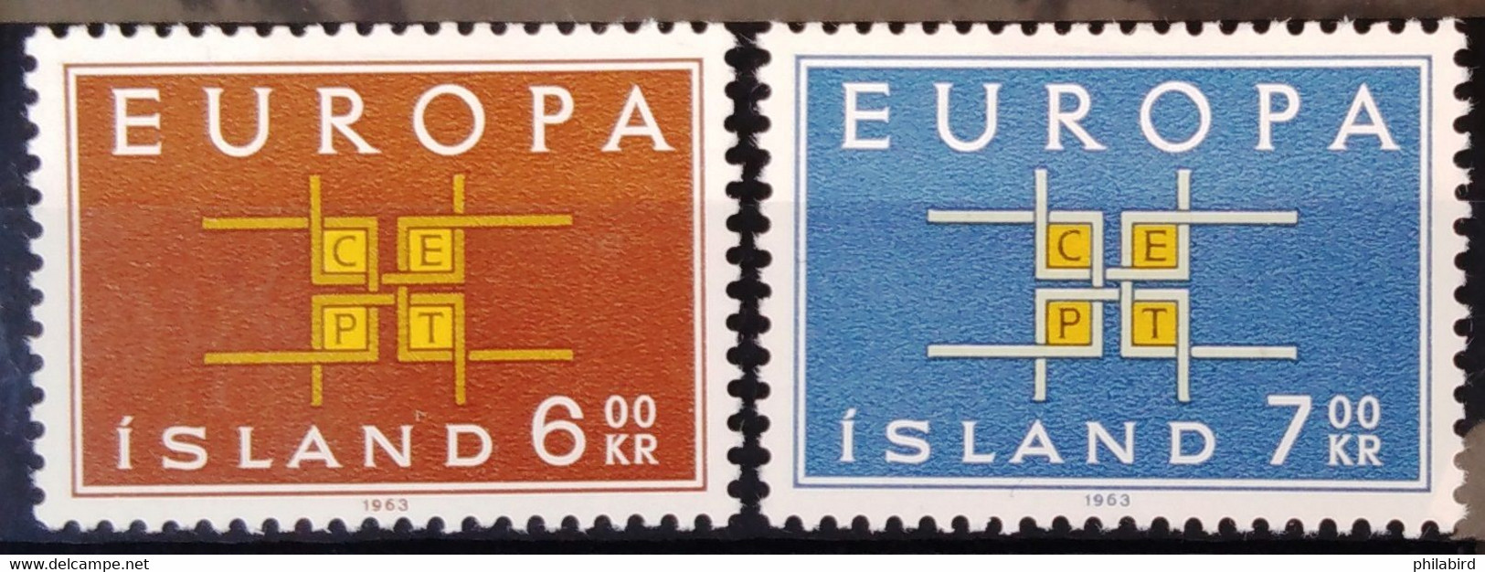 EUROPA 1963 - ISLANDE                   N° 328/329                        NEUF** - 1963