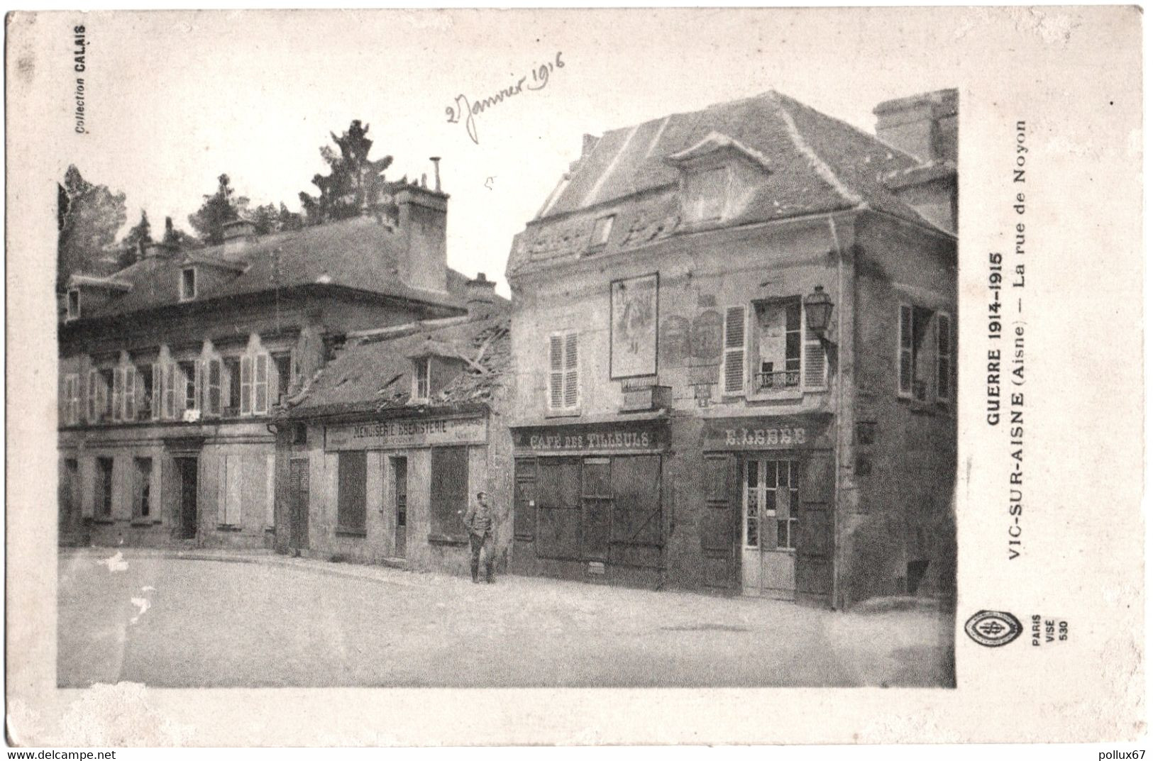 CPA DE VIC-SUR-AISNE  (AISNE)  LA RUE DE NOYON - Vic Sur Aisne