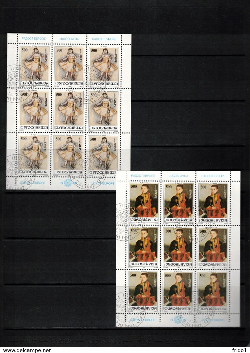 Yugoslavia / Jugoslawien 1992 Joy Of Europe Michel 2562 - 2563 Kleinbogen / Sheet Sauber Gestempelt / Fine Used - Gebraucht