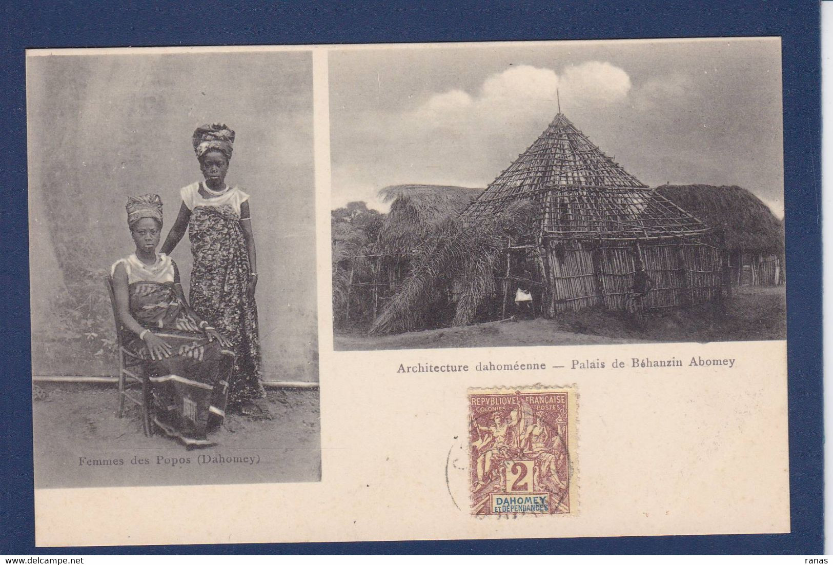 CPA DAHOMEY Afrique Noire Type Architecture Timbré Non Circulé - Dahome