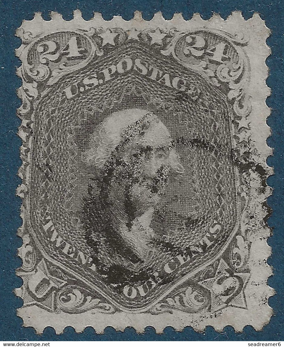Etats Unis 1861 N°24 24 Cents Violet Gris Legerement Oblitéré TTB - Oblitérés