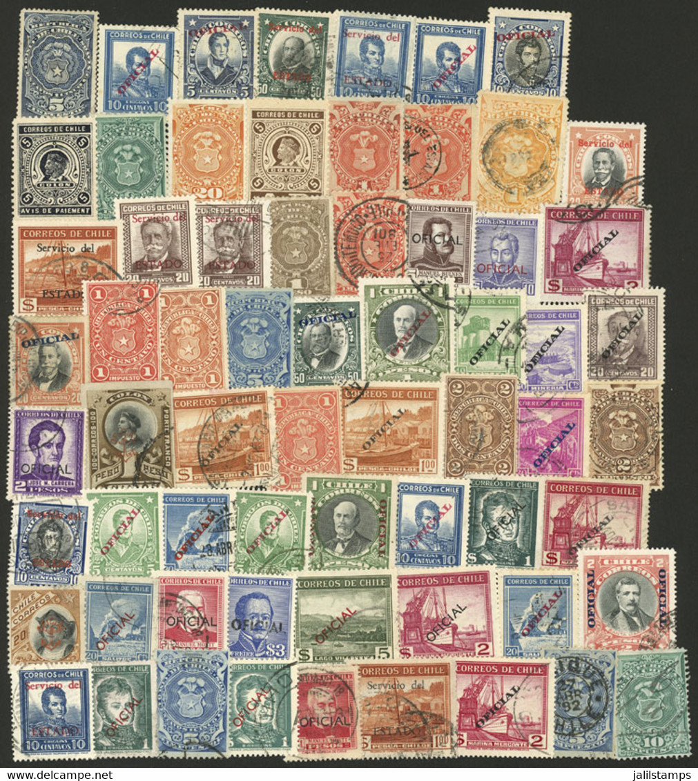 CHILE: Good Lot Of Official Stamps, Telegraph Stamps, Revenue Stamps, Etc., VF General Quality, Low Start - Chile