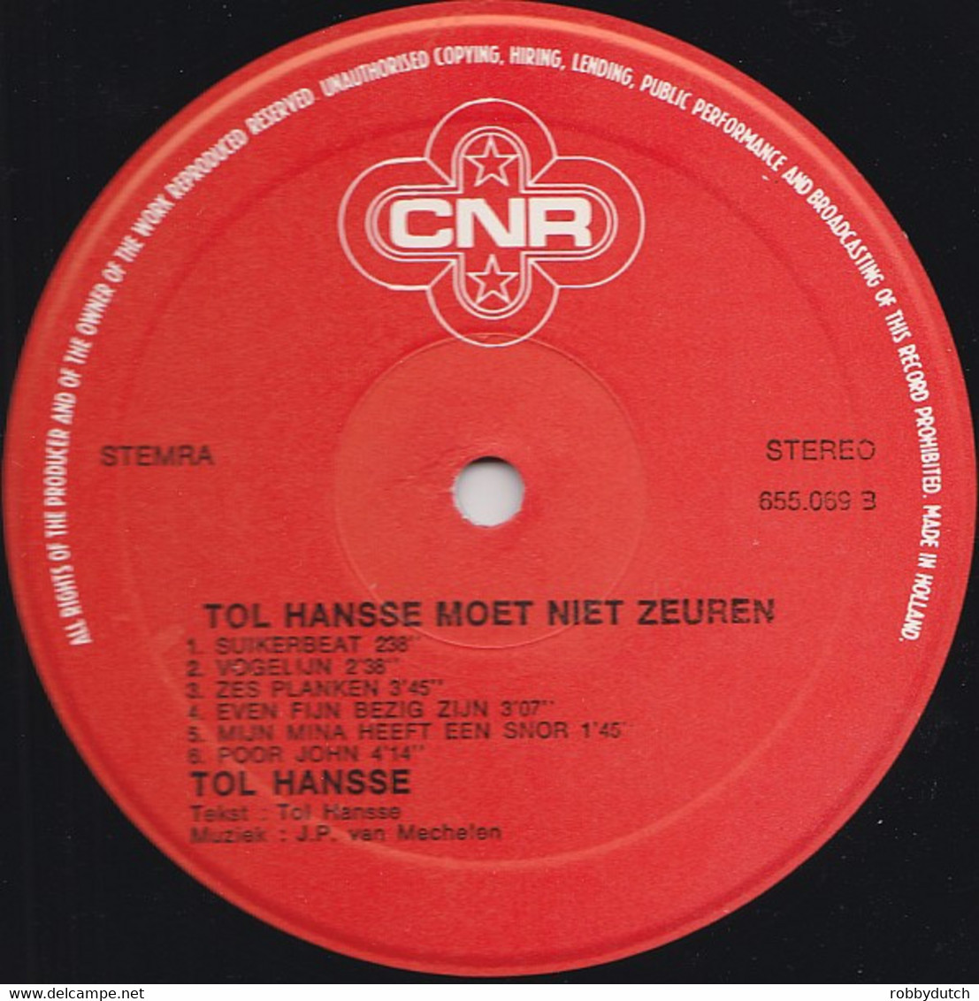 * LP * TOL HANSSE - MOET NIET ZEUREN !  (Holland 1977 EX!!!) - Andere - Nederlandstalig