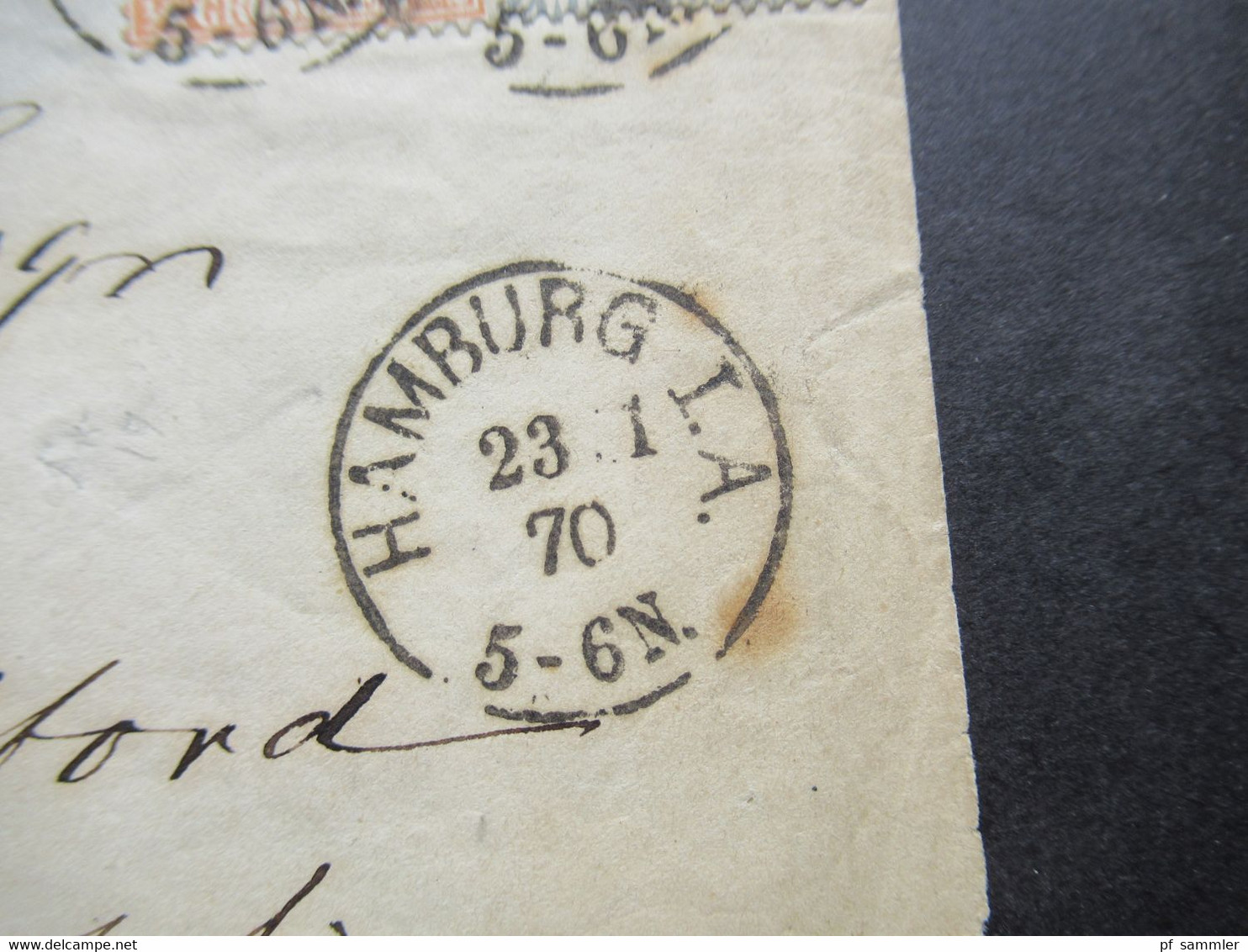 AD NDP 23.1.1870 Michel Nr.15 Und 17 MiF Stempel K1 Hamburg I.A. Auslandsbrief Nach Bradford Ovaler Stempel PD - Storia Postale