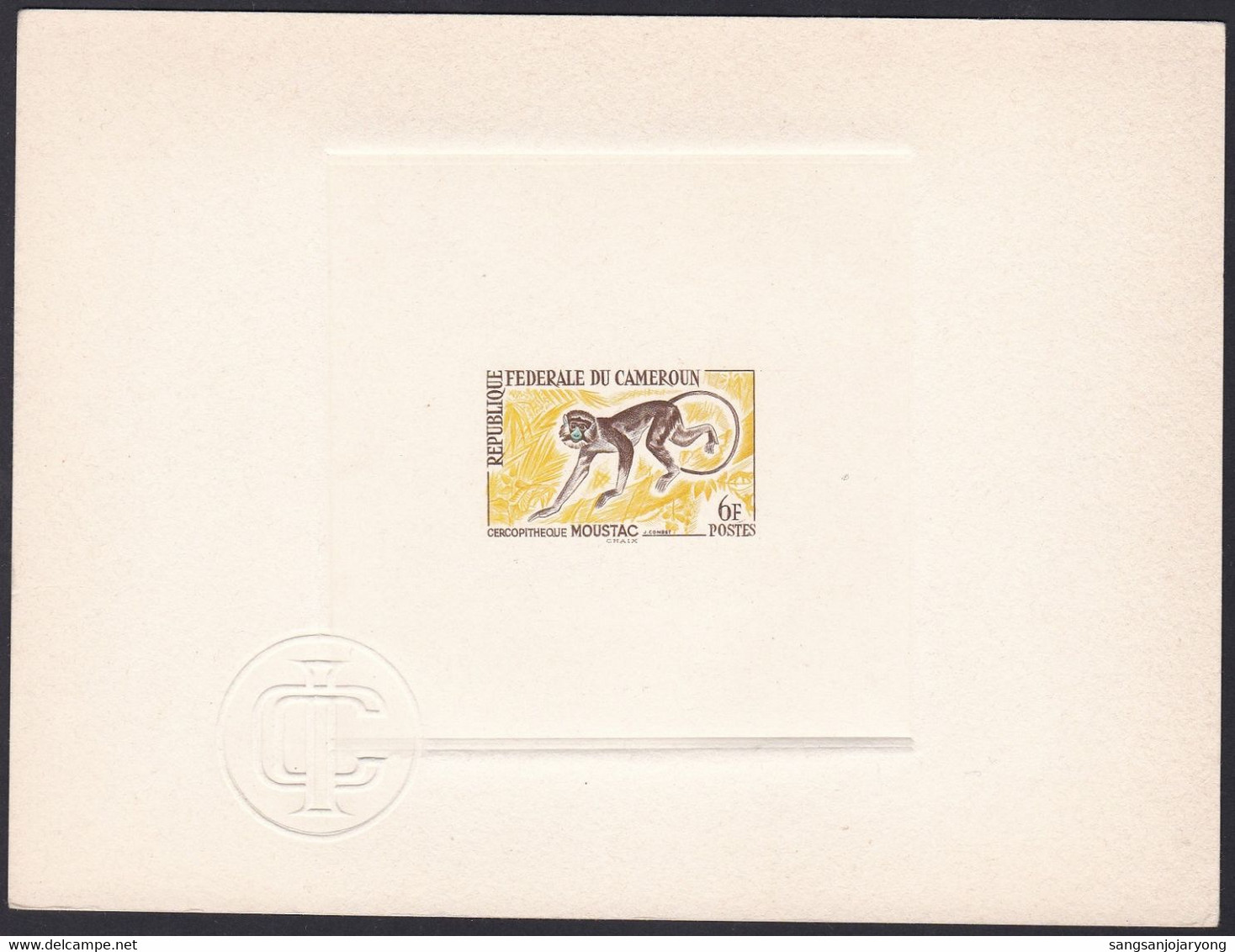 Cameroon Sc365 Wildlife, Mustache Monkey, Singe, Die Proof, Epreuve - Monkeys