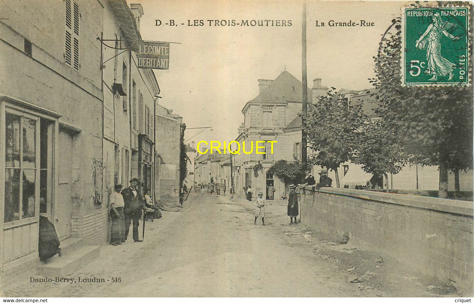 86 Les Trois-Moutiers, La Grande Rue, Commerçants Devant Leur Porte, Lecomte Débitant ... - Les Trois Moutiers