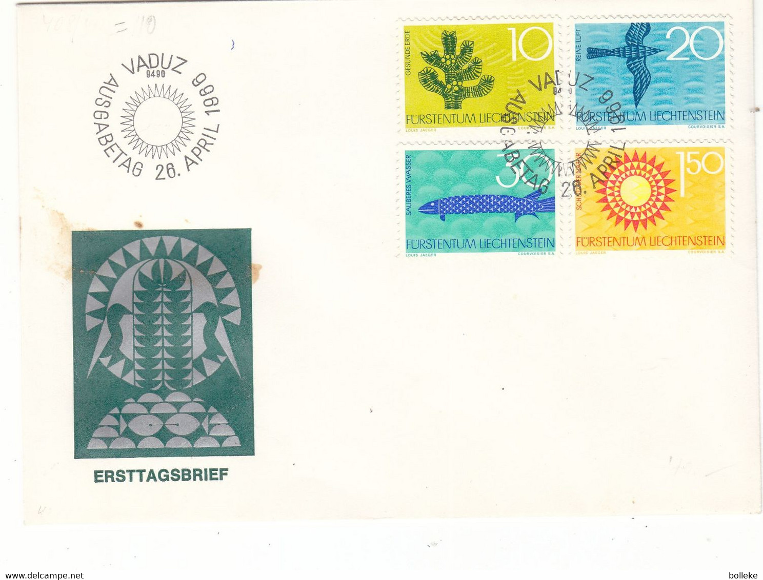 Liechtenstein - Lettre FDC De 1966 - Oblit Vaduz - Valeur 5 Euros - Briefe U. Dokumente