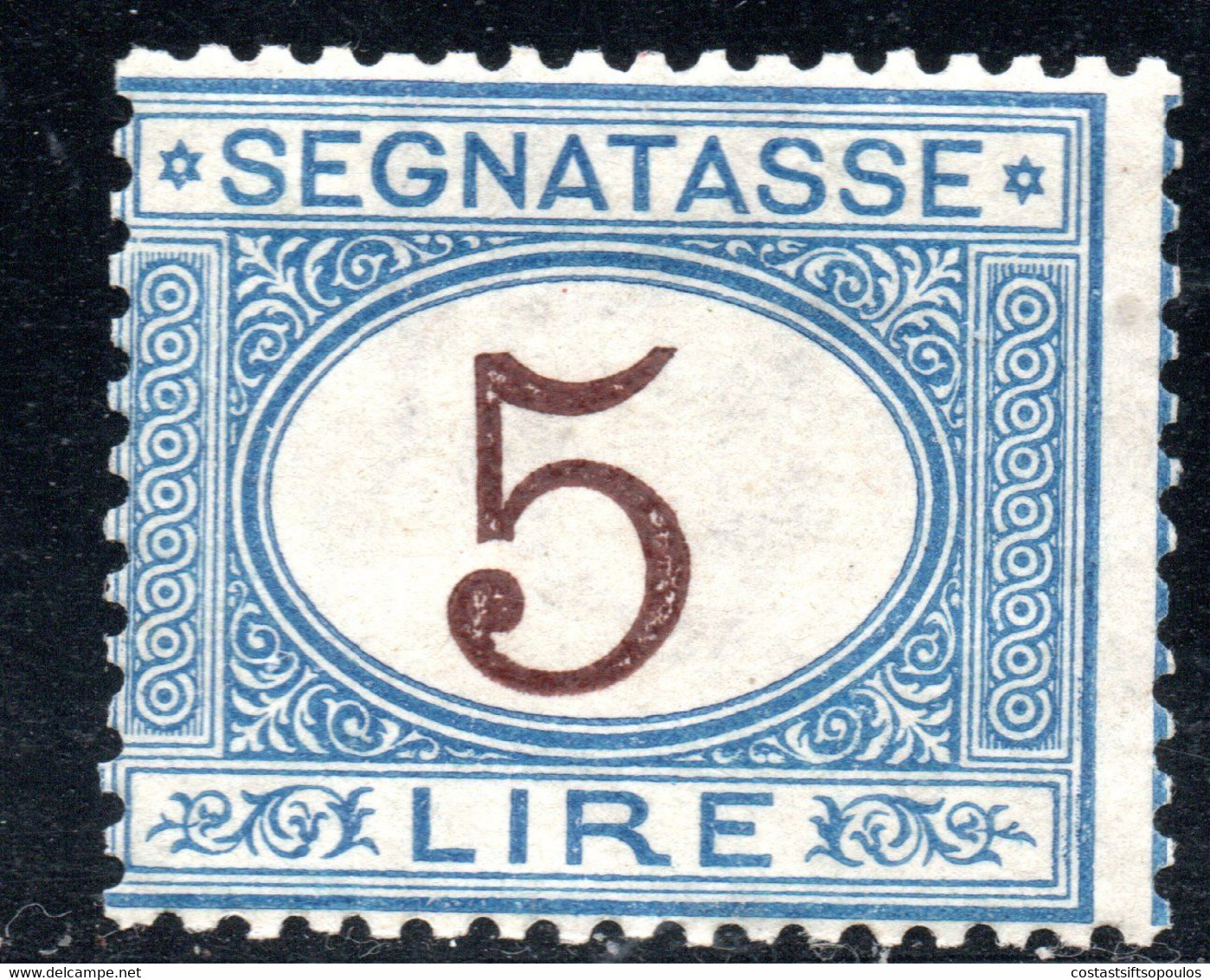 833.ITALY.1874 5 L. POSTAGE DUE,MNH POSSIBLY REGUMMED - Segnatasse