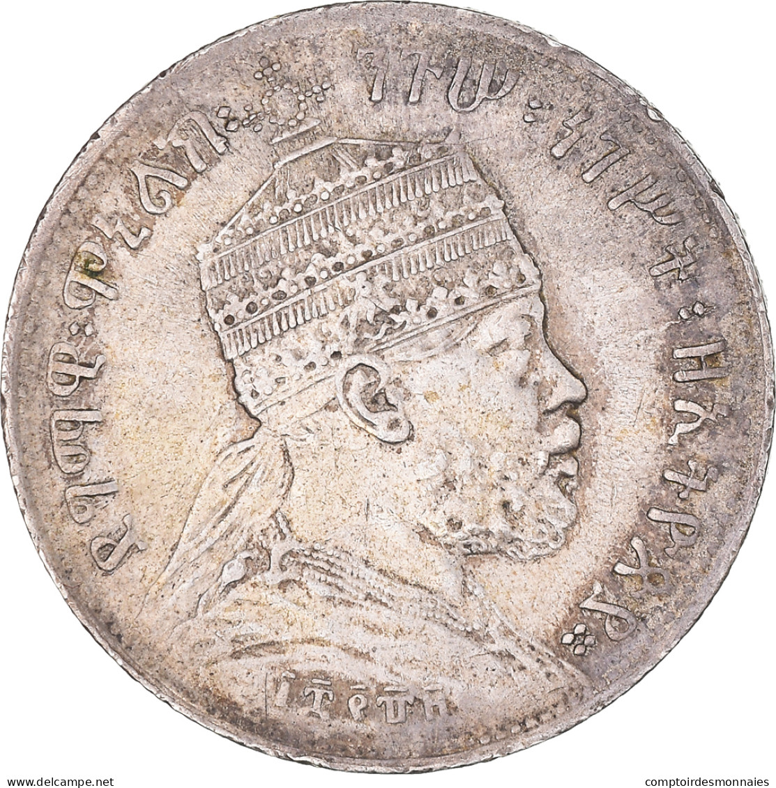 Monnaie, Éthiopie, Menelik II, 1/4 Birr, 1897, TTB, Argent, KM:14 - Ethiopia