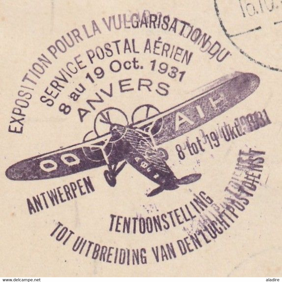 1931 - CP D'Anvers Antwerpen Par Avion Vers Malmo Malmoe Suède - Timbre Surchargé Service Postal Aérien - Lettres & Documents