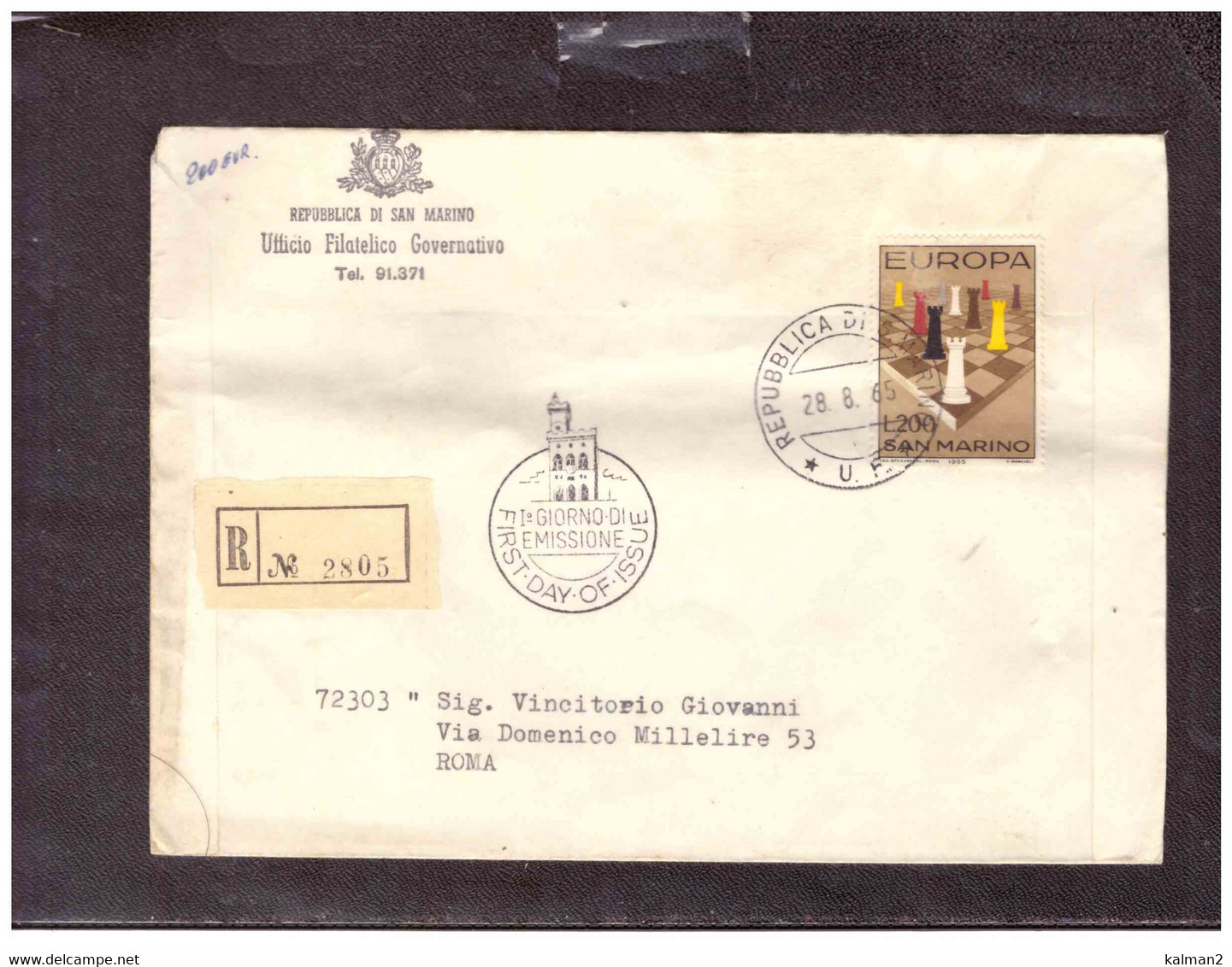 TEM16171  -   SAN MARINO 28.8.1965    /   REGISTERED FDC  MICHEL NR.   842 - 1965