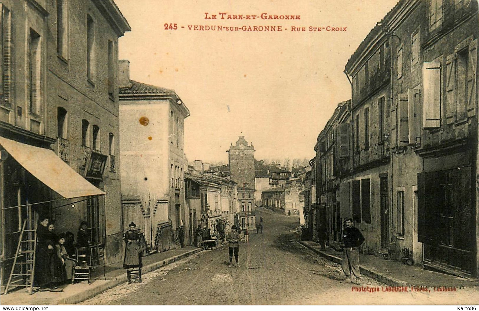 Verdun Sur Garonne * La Rue Ste Croix * Commerces Magasins - Verdun Sur Garonne