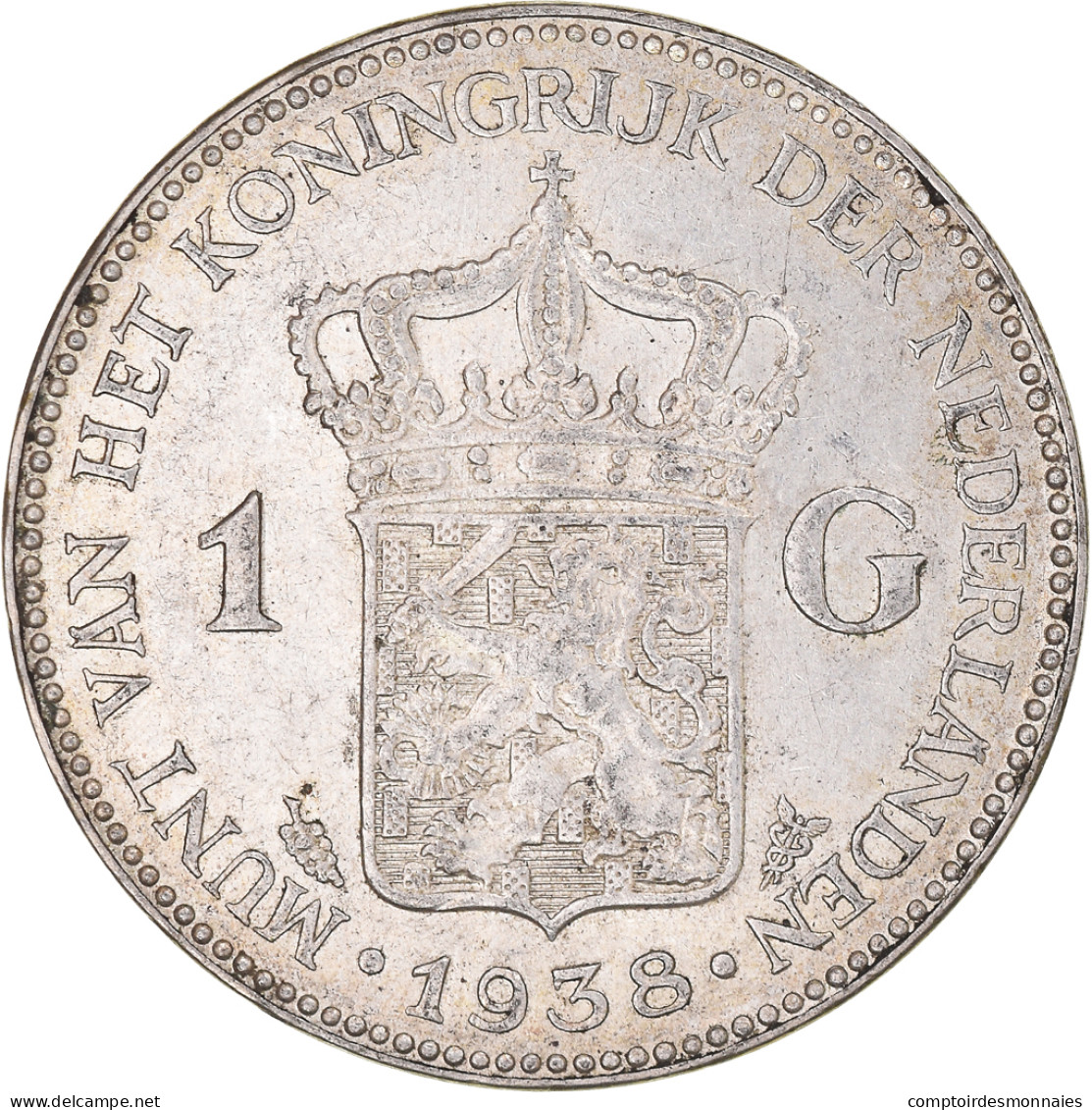 Monnaie, Pays-Bas, Wilhelmina I, Gulden, 1938, Utrecht, TTB+, Argent, KM:161.1 - 1 Gulden