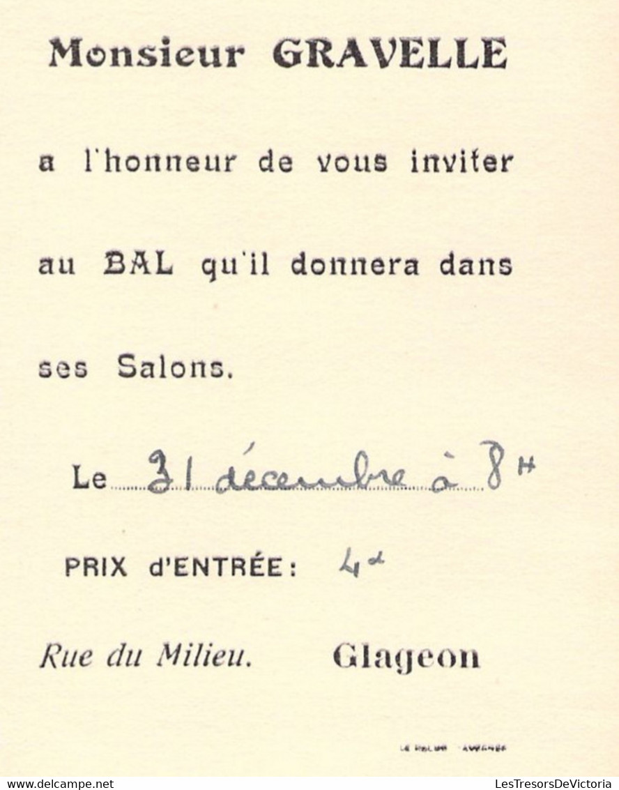 Invitation Mr Gravelle à Glageon Pour Un Bal - Livret Avec Gravure - Other & Unclassified