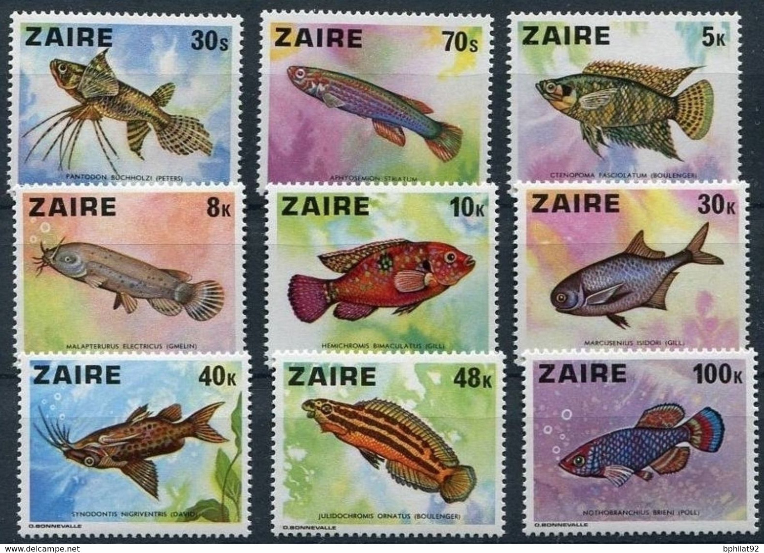 !!! ZAIRE : SERIE POISSON N°900/908 NEUVE ** - Unused Stamps