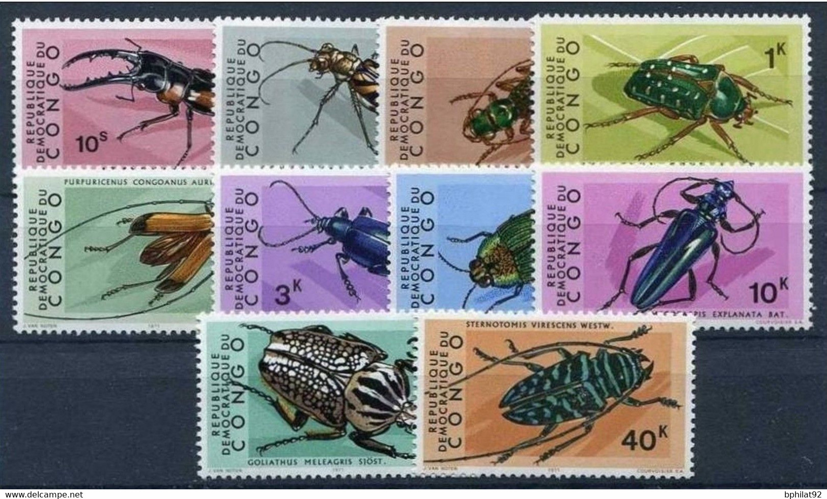 !!! CONGO : SERIE INSECTES N°753/762 NEUVE ** - Nuovi