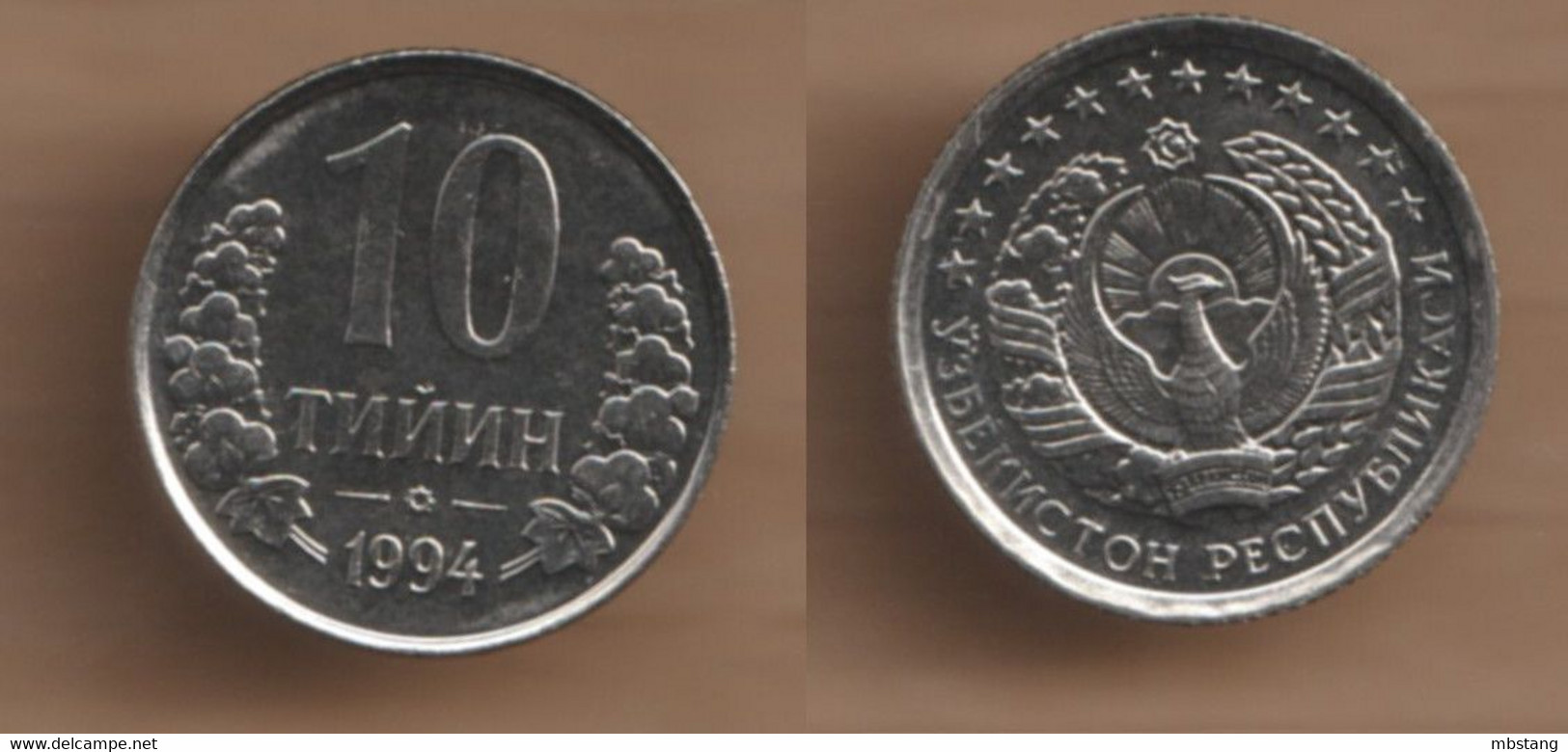 UZBEKISTAN 10 Tiyin 1994 Nickel Clad Steel • 2.85 G • ⌀ 18.7 Mm KM# 4, Schön# 4 - Uzbenisktán