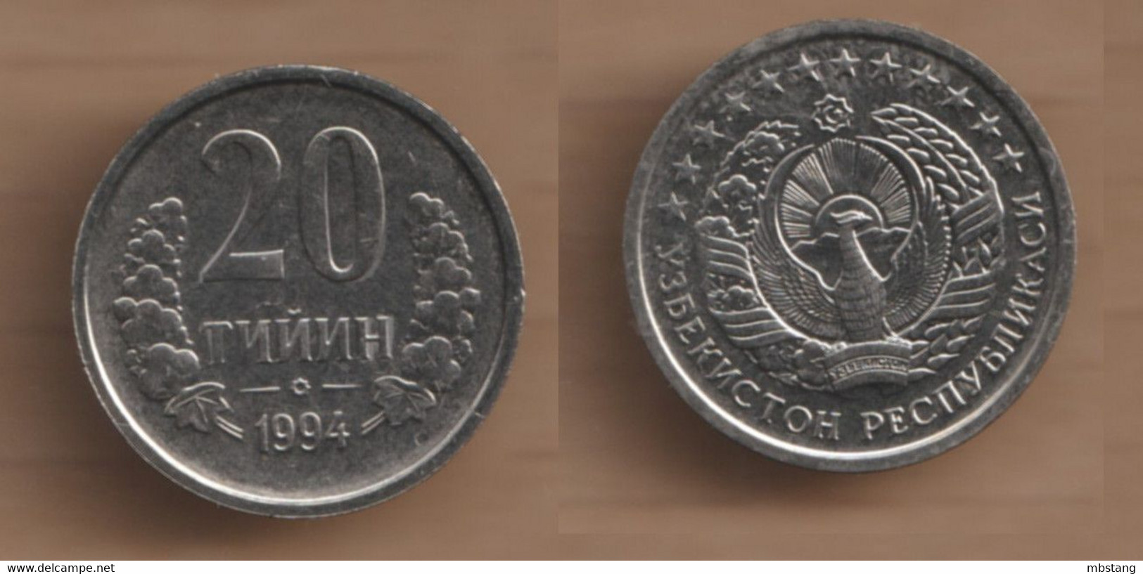 UZBEKISTAN 20 Tiyin 1994 Nickel Clad Steel • 4 G • ⌀ 22 Mm KM# - Uzbekistan