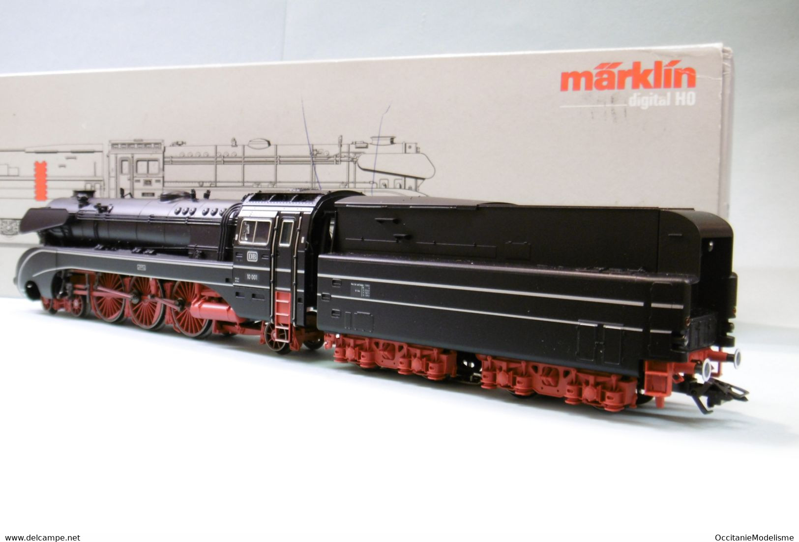 Märklin 3 Rails - Locomotive Vapeur BR 10 001 DB ép. III Delta Digital Sound Réf. 37080 BO HO 1/87 - Locomotieven