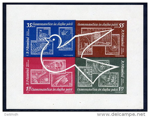 ROMANIA 1962 Space Exploration  Block MNH / **.  Michel Block 53 - Blocks & Sheetlets
