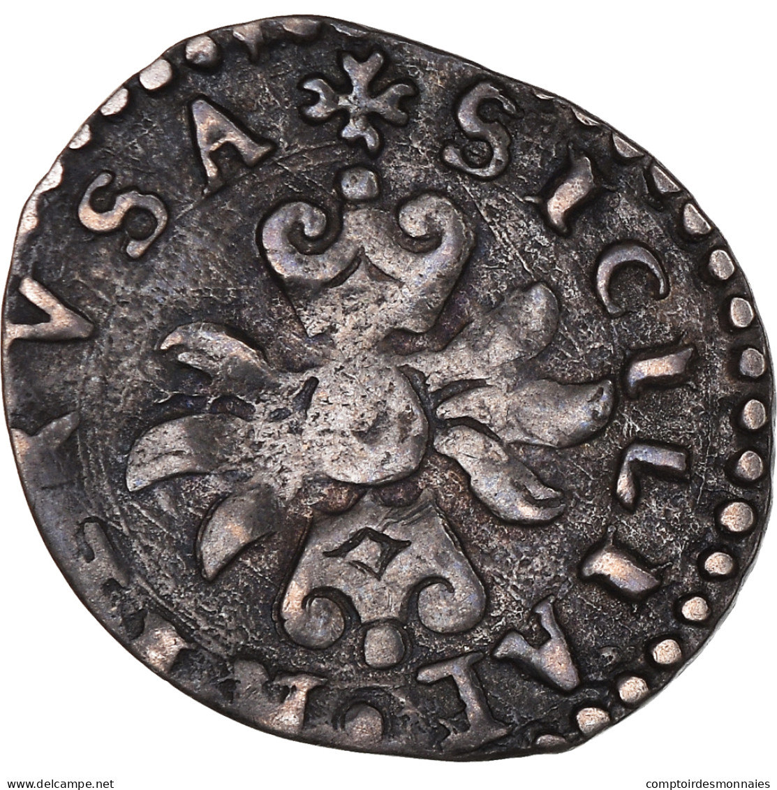 Monnaie, États Italiens, 1/2 Carlino, 1555-1598, Messina, TTB, Argent - Naples & Sicile