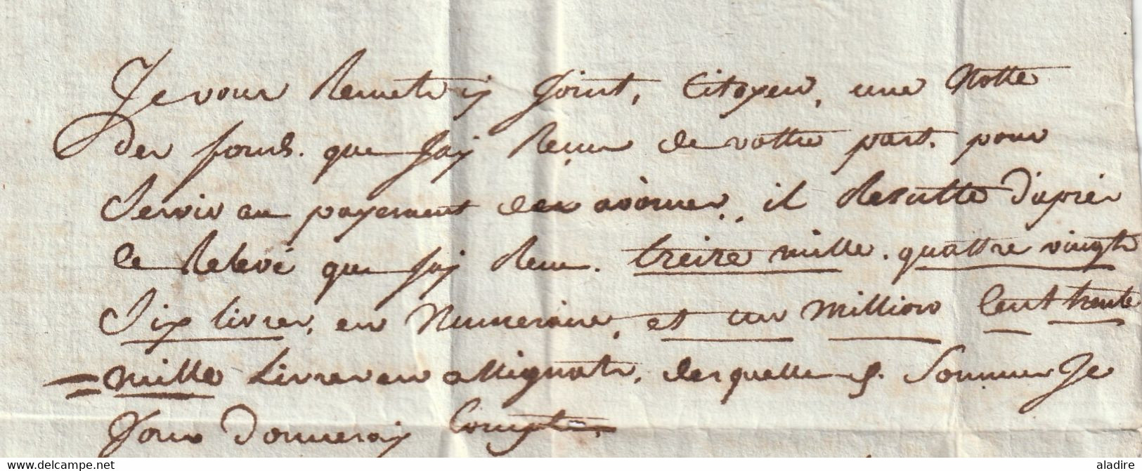 An 3 - 5e j compl - 1795 - Marque postale 10 CARCASSONNE sur LAC de 2 pages vers TOULOUSE - Convention Nationale