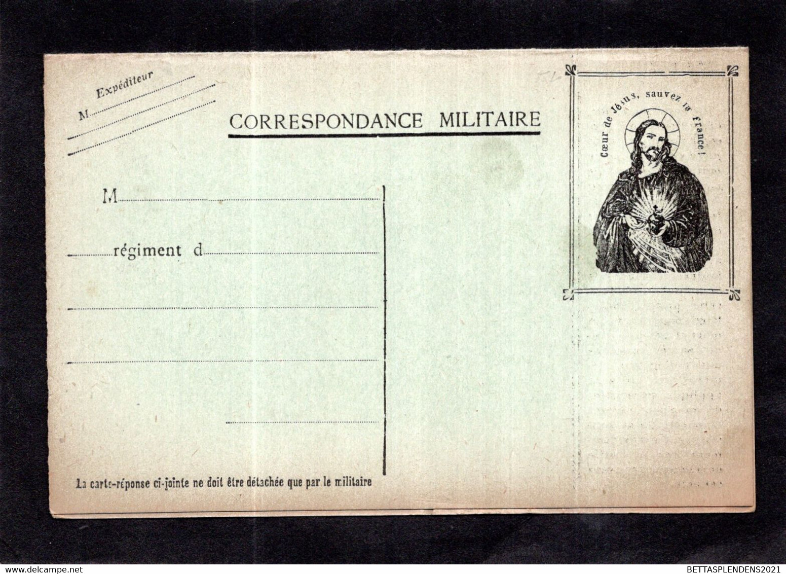 Courrier Ecrit Sur Carte Double Correspondance Militaire -- Illustration JEANNE D'ARC & JESUS - Otros & Sin Clasificación