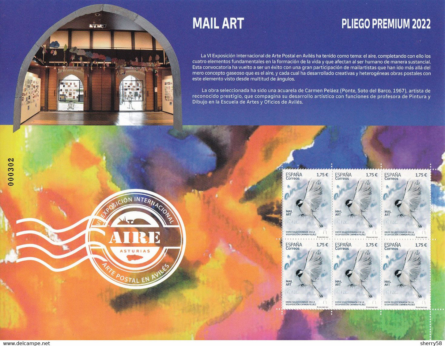 2022-ED. 5568 EN PLIEGO PREMIUM -Mail Art. Aire. Obra Seleccionada En La VI Exposición Carmen Peláez.- NUEVO - Blocs & Hojas