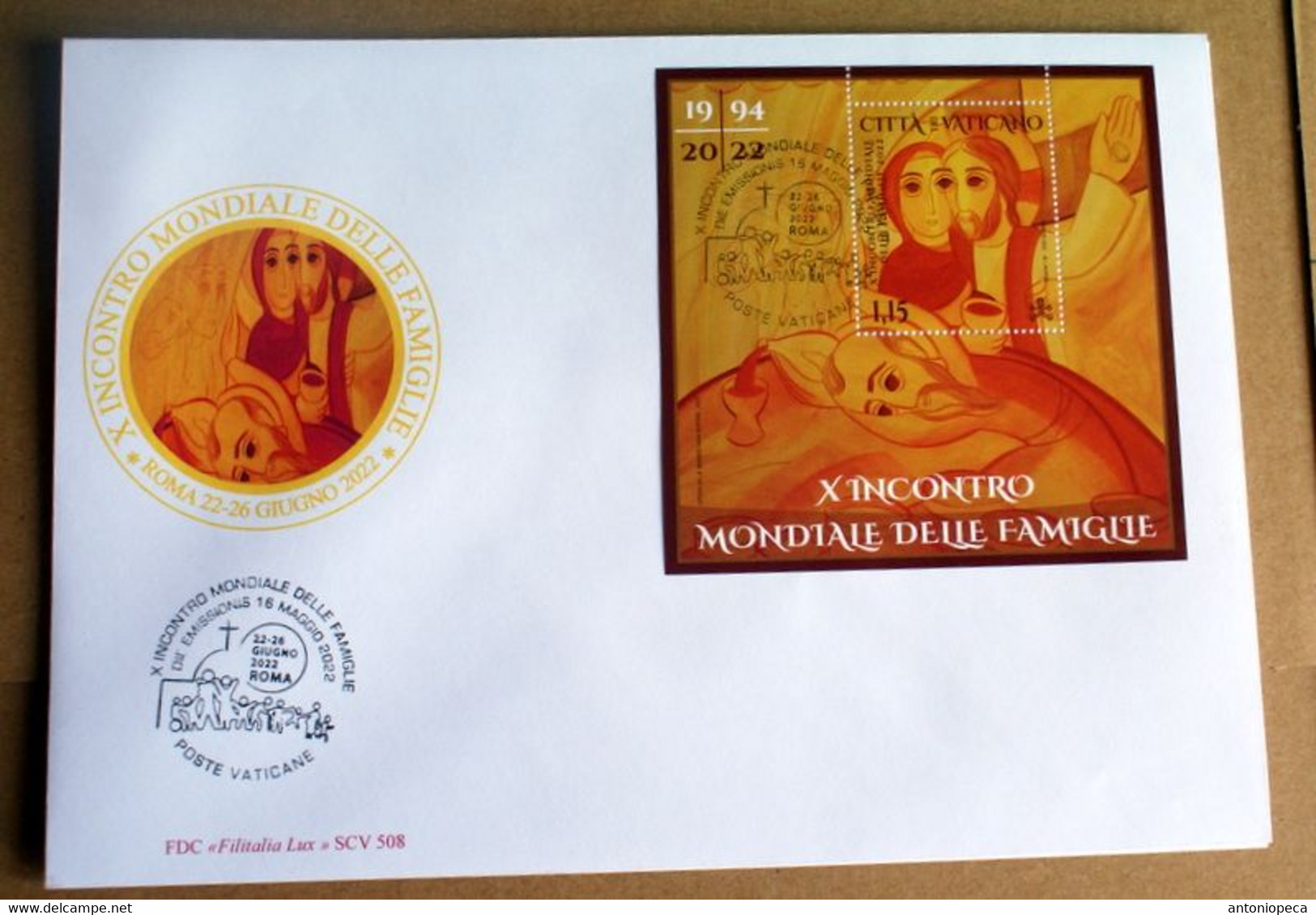 VATICAN 2022, GIORNATA MONDIALE FAMIGLIE SHEET  FDC - Unused Stamps