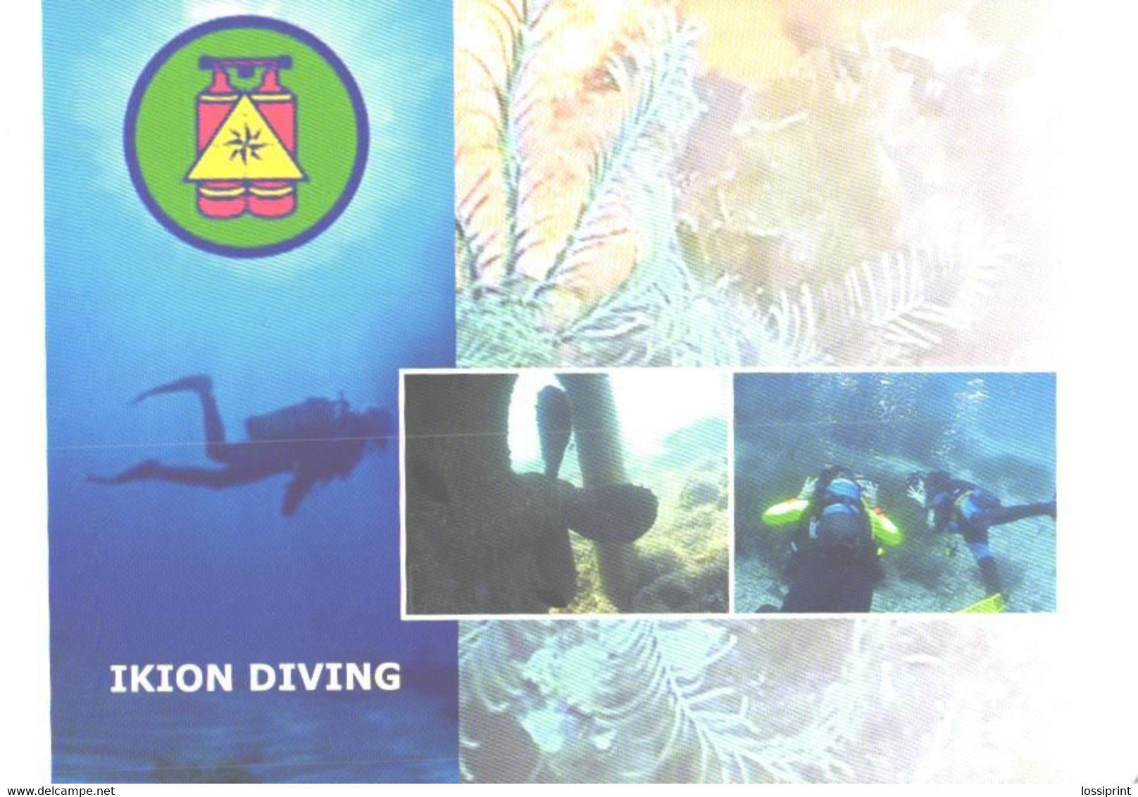 Greece:Ikion Diving Advertising Card, Divers - High Diving