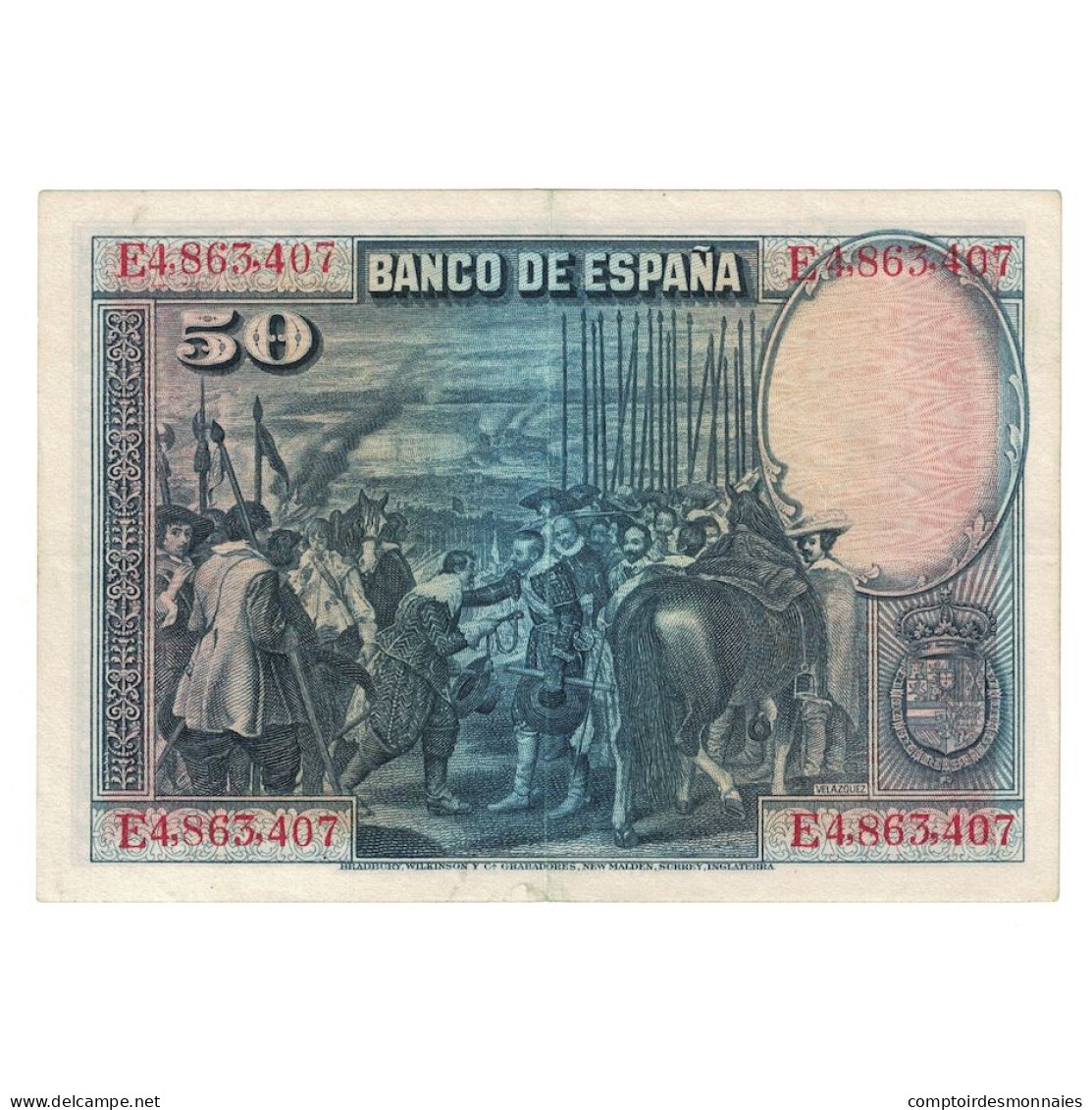 Billet, Espagne, 50 Pesetas, 1928, 1928-08-15, KM:75a, TTB - 50 Peseten