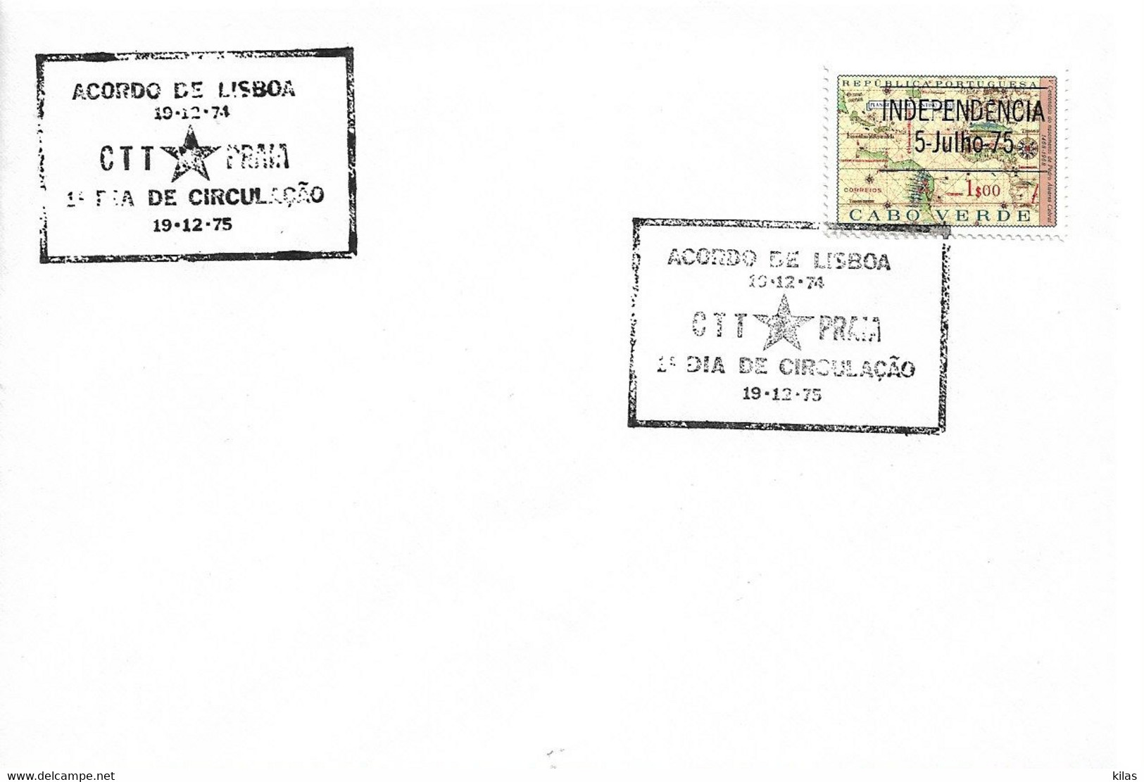 CAPE VERDE 1975 FDC  Stamps Of 1968  Overload Tip II Upper The Tax - Isola Di Capo Verde