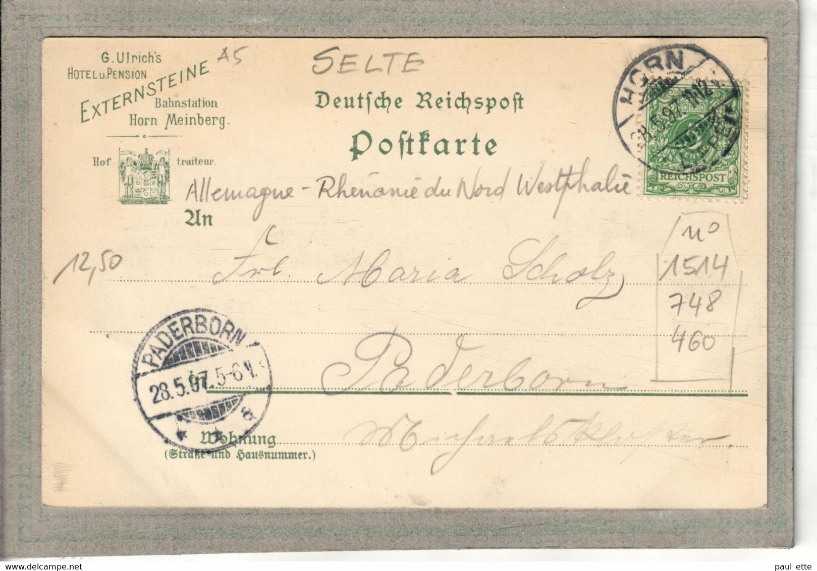 CPA -(Allemagne-Rhénanie-du-Nord-W.) BAD HORN MEINBERG - TEUTOBURGER WALD-GRUSS Mit Mehrere Ansichten Von 1897 - SELTE - Bad Meinberg
