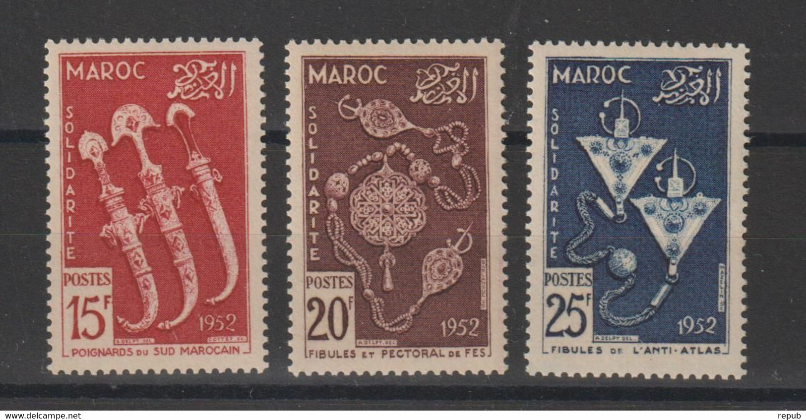 Maroc 1953 Oeuvres De Solidarités 320-22, 3 Val * Charnière MH - Ungebraucht